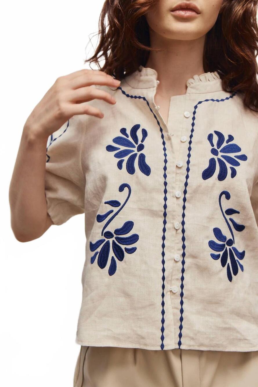 NEW MELISSA NEPTON lito blouse in light beige